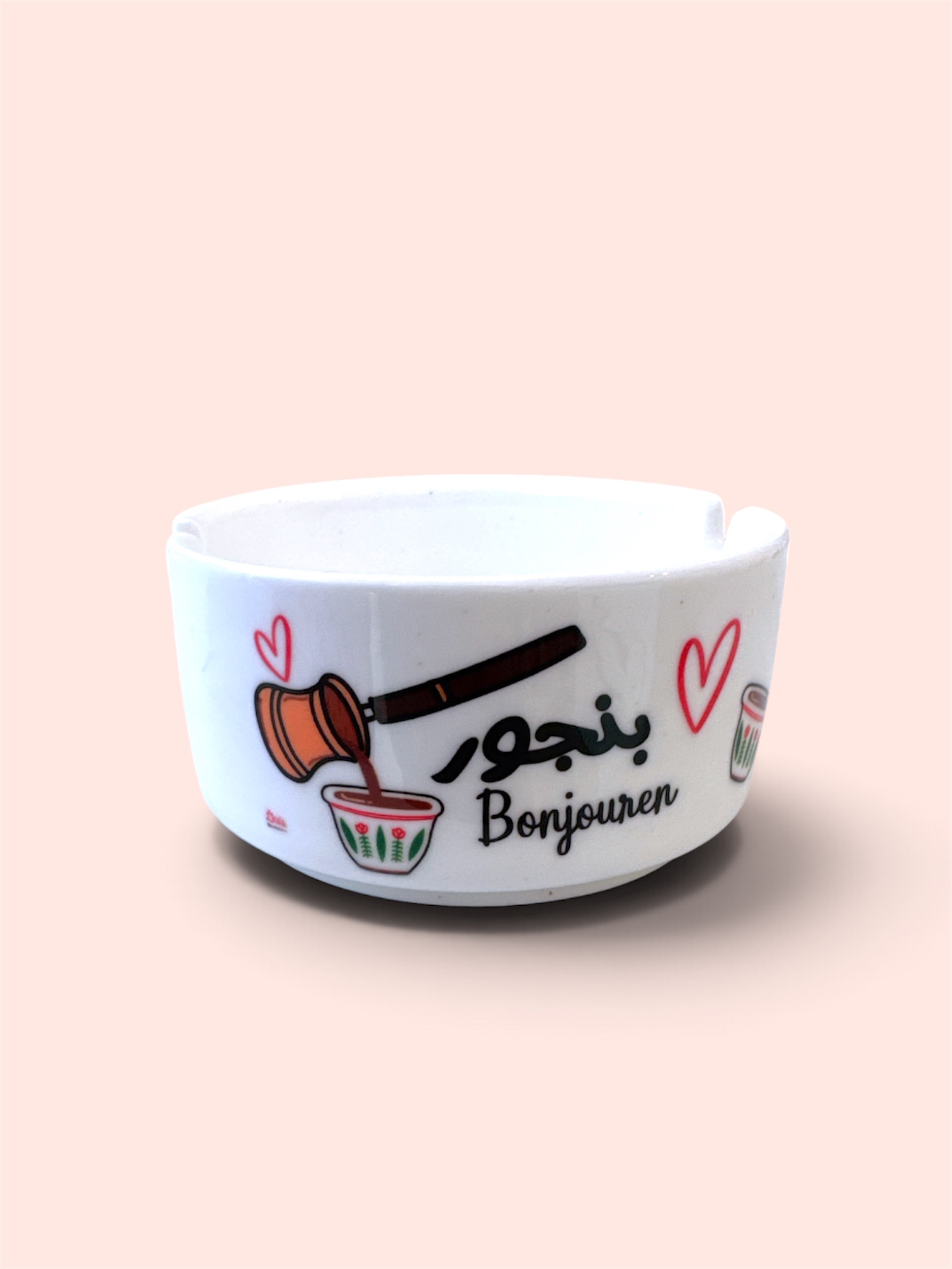 “Bonjour.. bonjouren” ceramic ashtray