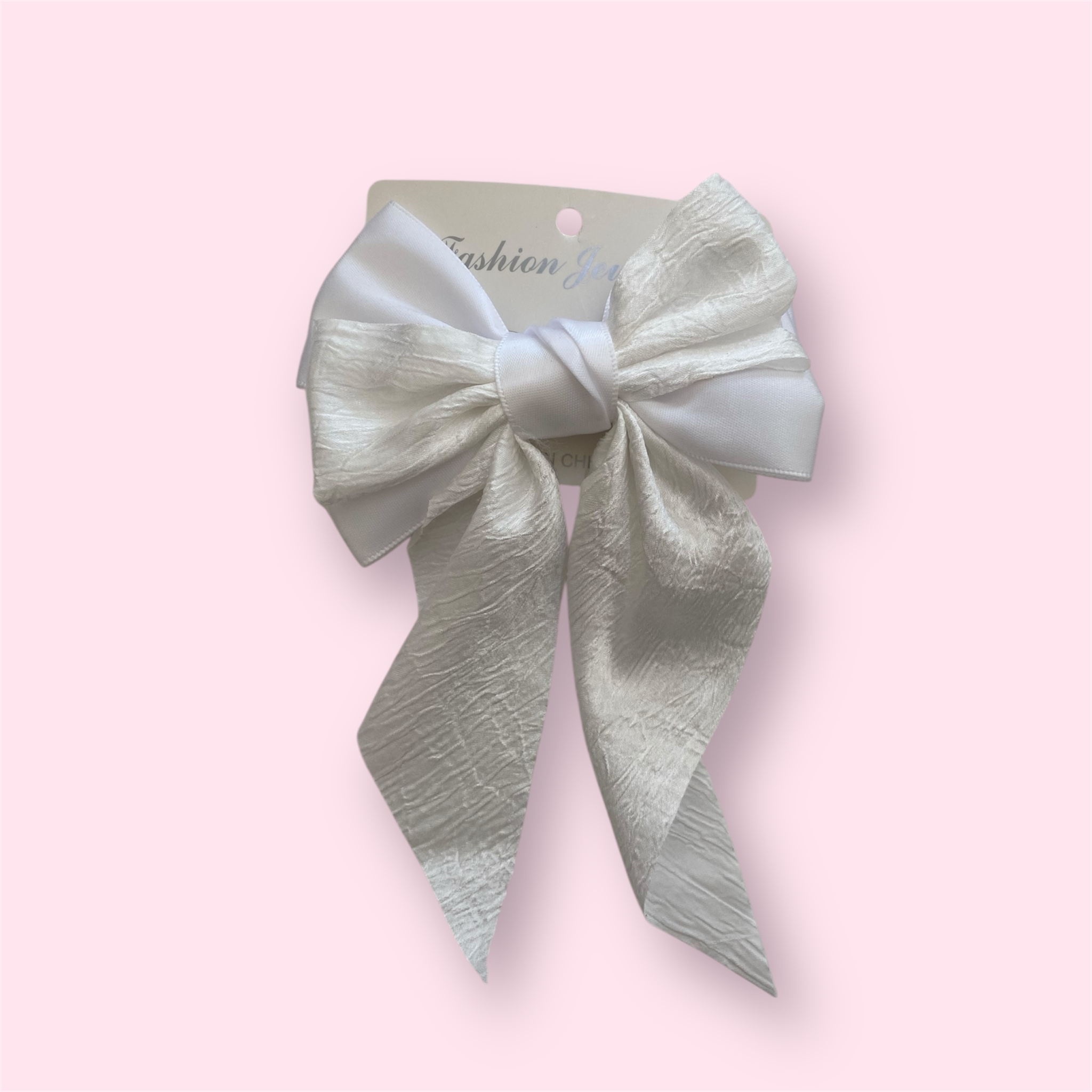 White Bow Hair Clip