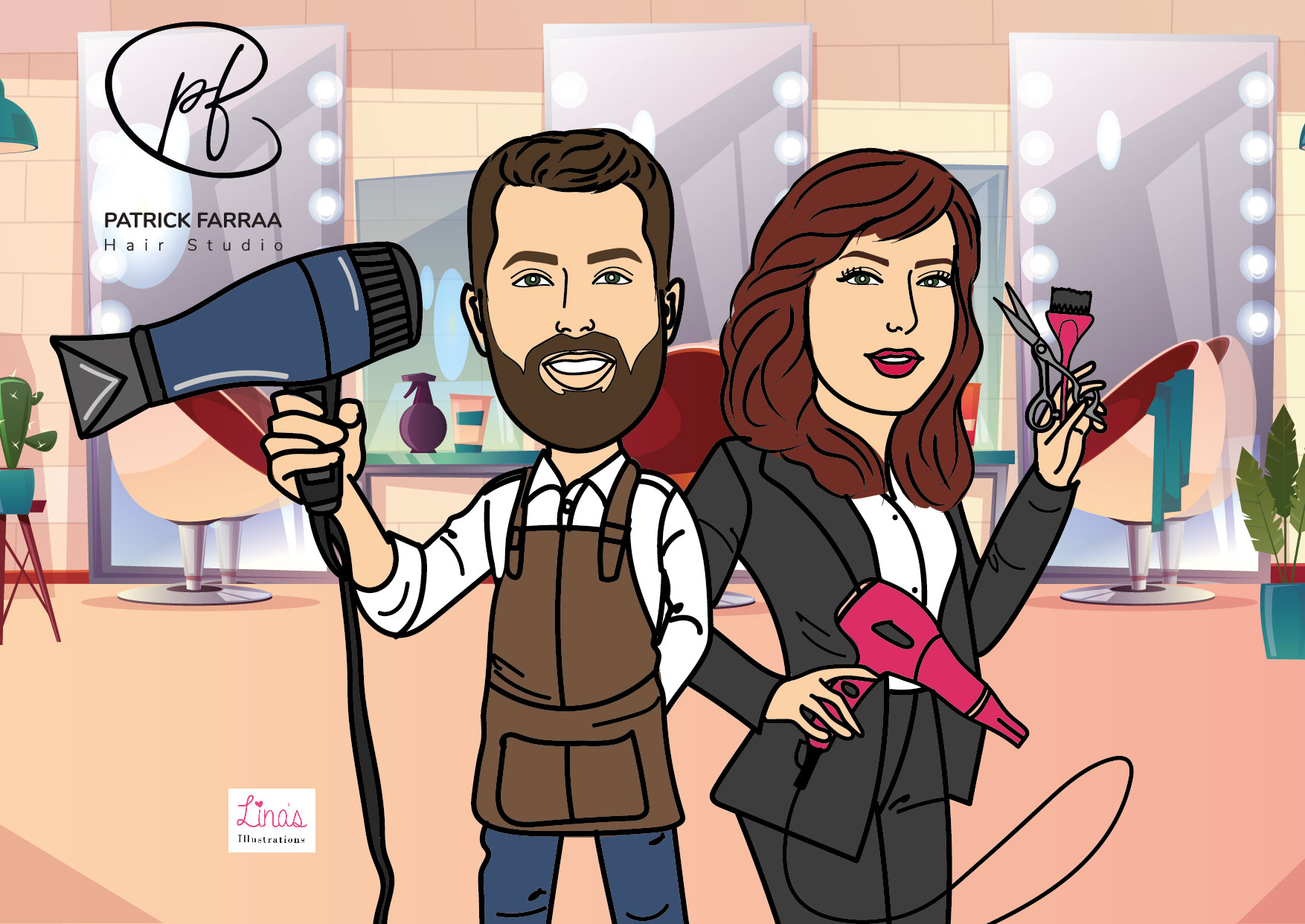 "Hairdresser" Personalized Illustration