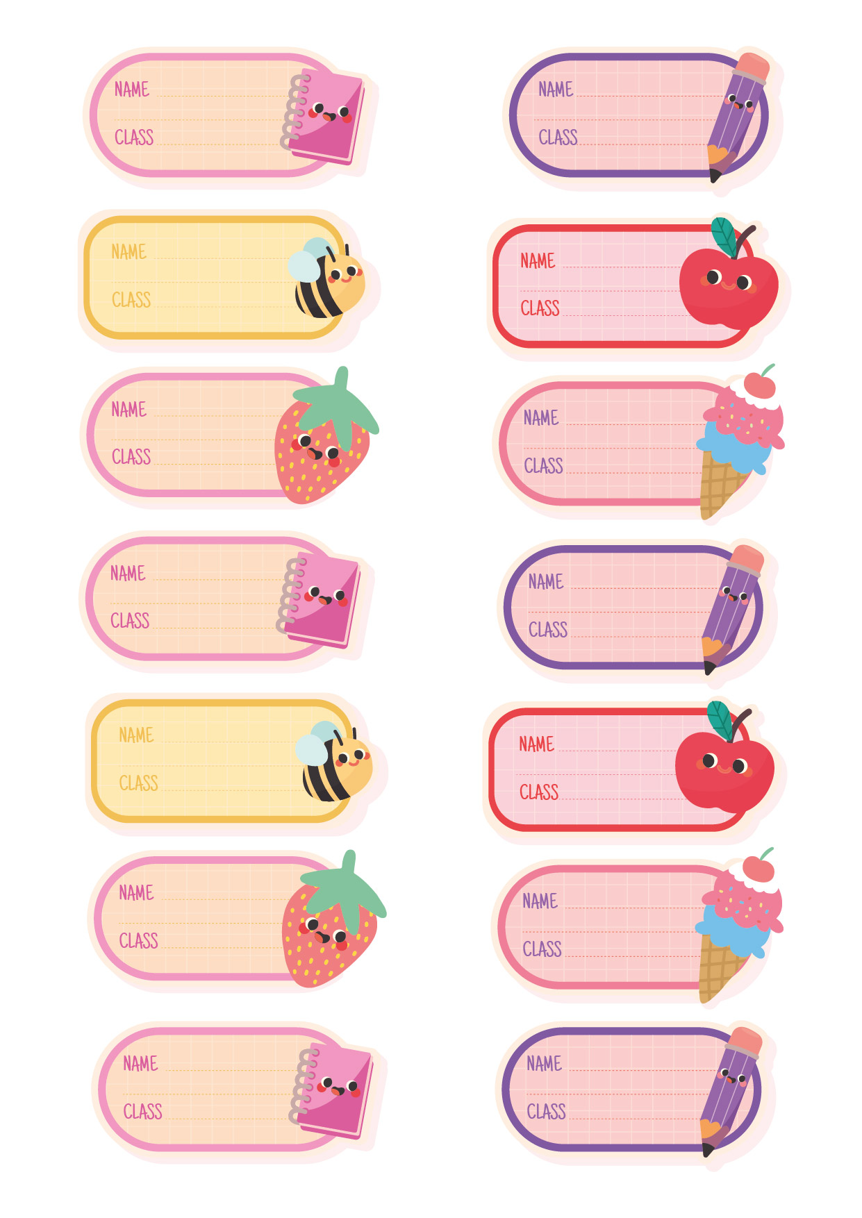 Cute Name Labels Stickers