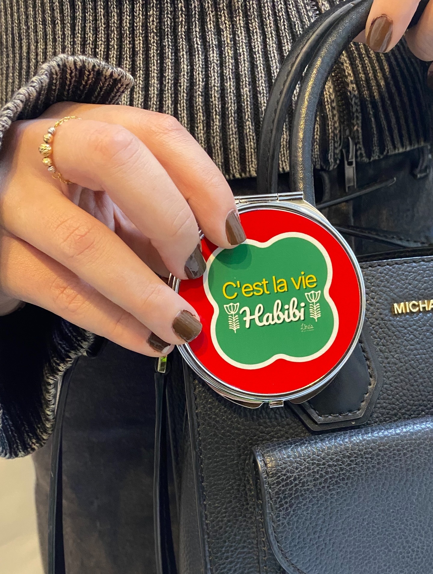 C'est La Vie Habibi Pocket Mirror