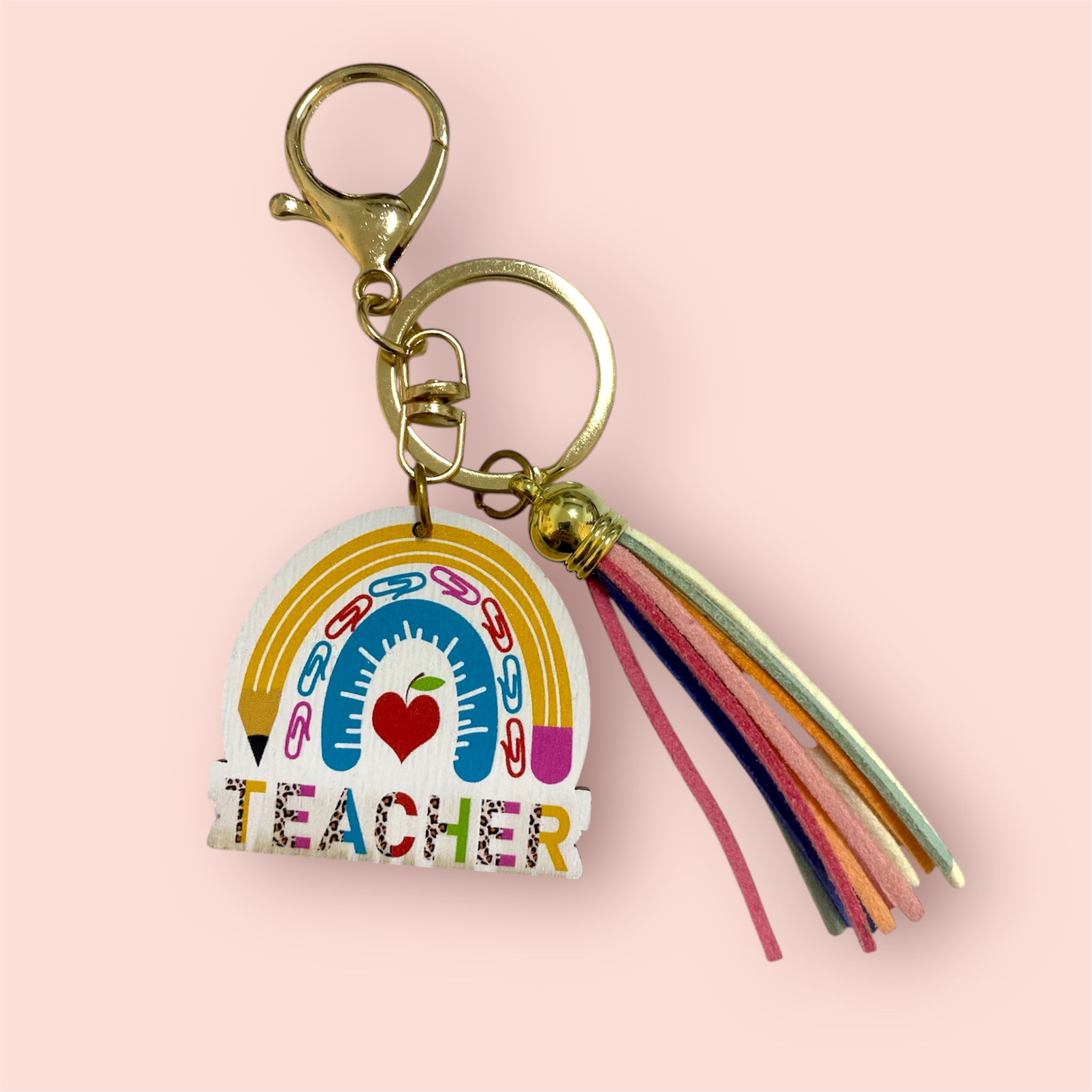 Teacher Rainbow Keychain