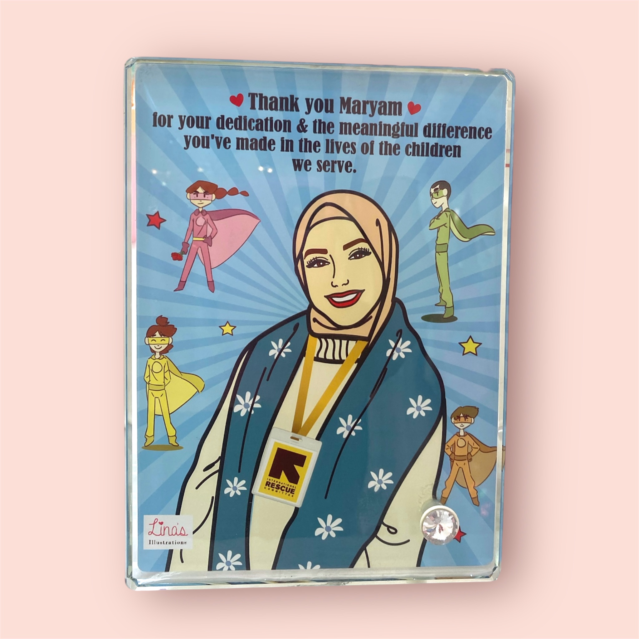 "Thank You" Personalized Glass Stand